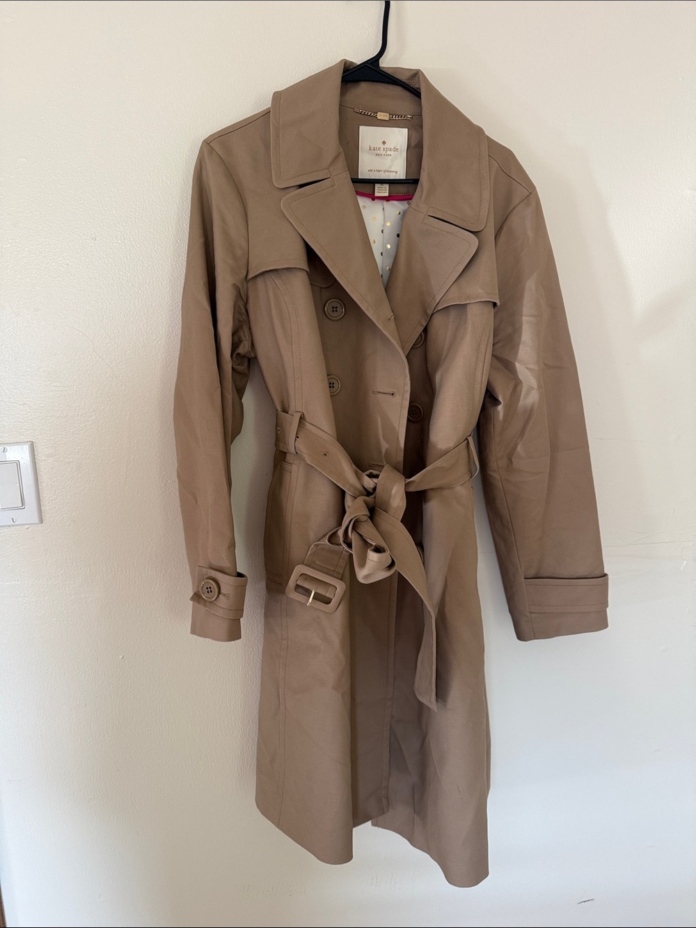 kate spade Beige Belted Trench Coat with Belt